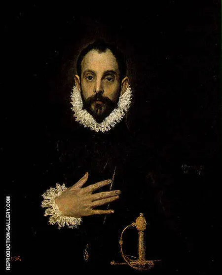 The Knight with His Hand on His Breast By El Greco