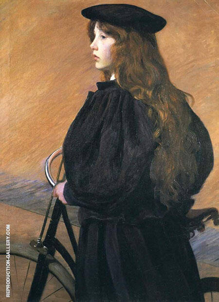 Young Bicyclist by Lilla Cabot Perry | Oil Painting Reproduction