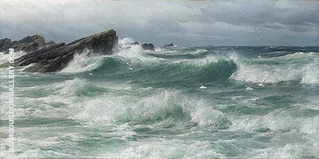Waves Breaking on a Rocky Coast By David James