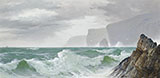 Waves Crashing into The Cornish Coast By David James