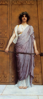 At The Gate of The Temple 1898 By John William Godward