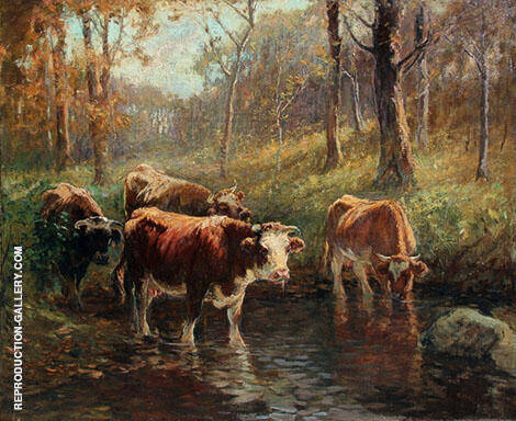 At The Watering Hole 1905 by Matilda Browne | Oil Painting Reproduction
