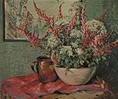 Flowers and Copper Pot on a Tabletop By Matilda Browne