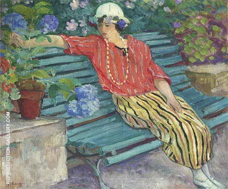 Jeune Femme aux Hortensias By Henri Lebasque