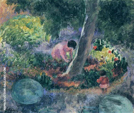 A Woman and Child inThe Garden By Henri Lebasque