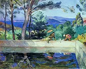 Blue Reflection in The Fountain at Pradet By Henri Lebasque