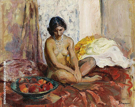 Egyptian Woman with The Dish of Fruits 1931 | Oil Painting Reproduction