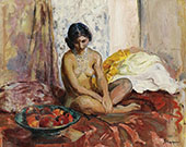 Egyptian Woman with The Dish of Fruits 1931 By Henri Lebasque