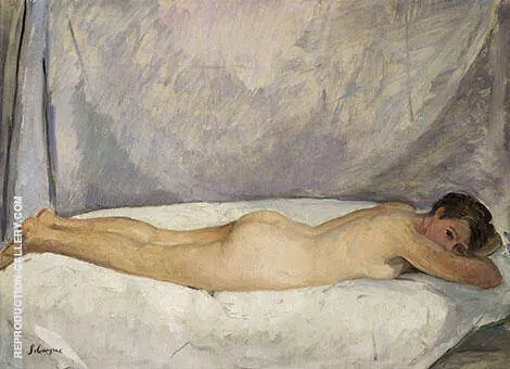Female Nude Laying 1928 By Henri Lebasque
