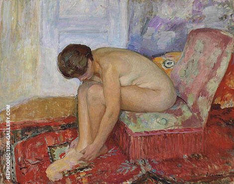 Female Nude Seated by Henri Lebasque | Oil Painting Reproduction