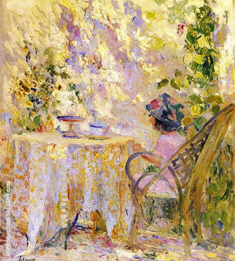 Girl by a Trellis By Henri Lebasque