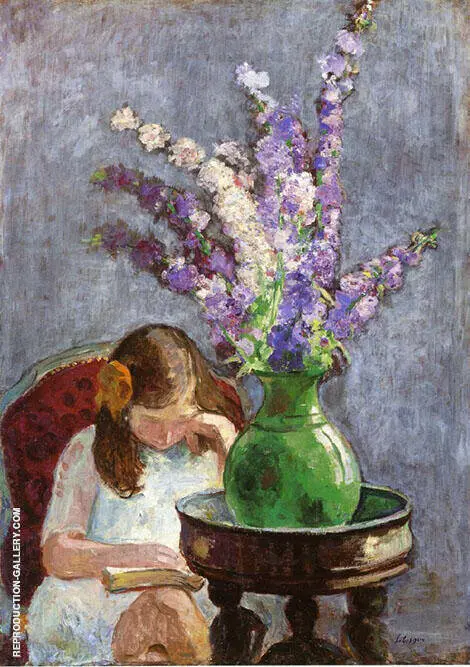 Girl with Flowers 1909 By Henri Lebasque