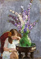 Girl with Flowers 1909 By Henri Lebasque