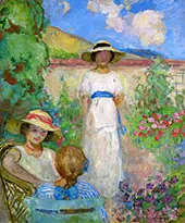 Les Andelys Three Girls in a Garden 1914 By Henri Lebasque