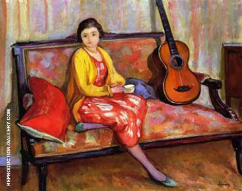 Nono and a guitar By Henri Lebasque