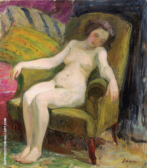 Nude in Armchair by Henri Lebasque | Oil Painting Reproduction