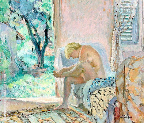 Nude Sitting on Sofa by The Window 1934 | Oil Painting Reproduction