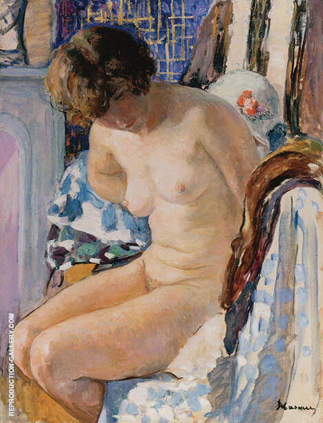 Sitting Nude by Henri Lebasque | Oil Painting Reproduction