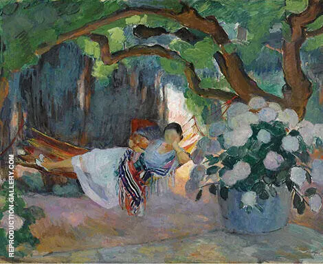 Young Woman at Hammock 1923 By Henri Lebasque