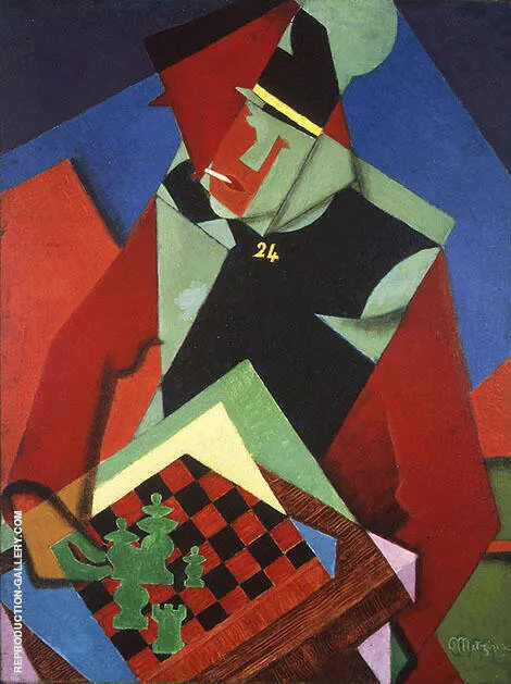 Soldier at a Game of Chess 1915 By Jean Metzinger