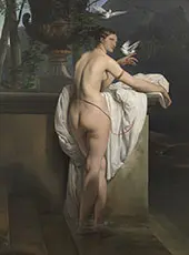 Venus Playing with Two Doves By Francesco Hayez