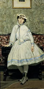 Portrait of Alaide Banti in White Dress 1866 By Giovanni Boldini