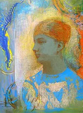 Young Girl Facing Left By Odilon Redon