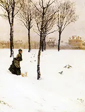 A Winter Landscape 1875 By Giuseppe De Nittis