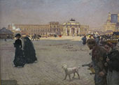The Place du Carousel Courtyard and The Tuileries in Ruins 1882 By Giuseppe De Nittis
