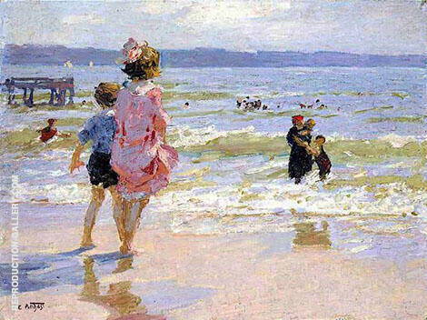 At the Seashore by Edward Henry Potthast | Oil Painting Reproduction