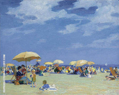 Beach at Far Rockaway by Edward Henry Potthast | Oil Painting Reproduction