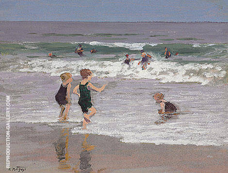 Children Playing in Surf | Oil Painting Reproduction