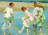 Children on The Beach By Edward Henry Potthast