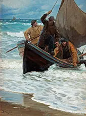 Fishermen Homeward Bound Taking in The Sails 1885 By Peder Severin Kroyer