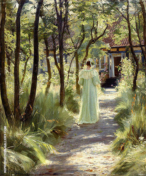 Marie in The Garden by Peder Severin Kroyer | Oil Painting Reproduction