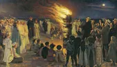 Midsummer Eve Bonfire on Skagen Beach By Peder Severin Kroyer