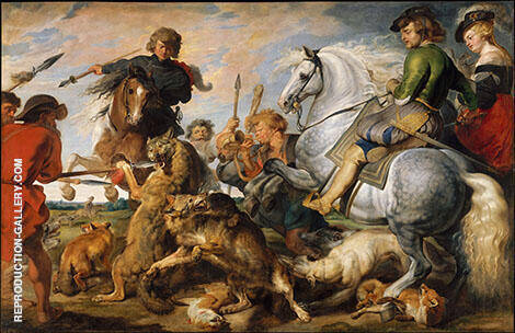 Wolf and Fox Hunt 1616 by Peter Paul Rubens | Oil Painting Reproduction