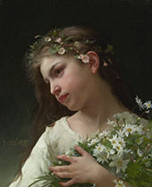 Girl with a Bouquet of Daisies By Jules-Cyrille Cave
