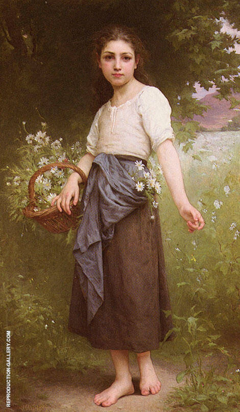 Picking Daisies 1899 by Jules-Cyrille Cave | Oil Painting Reproduction