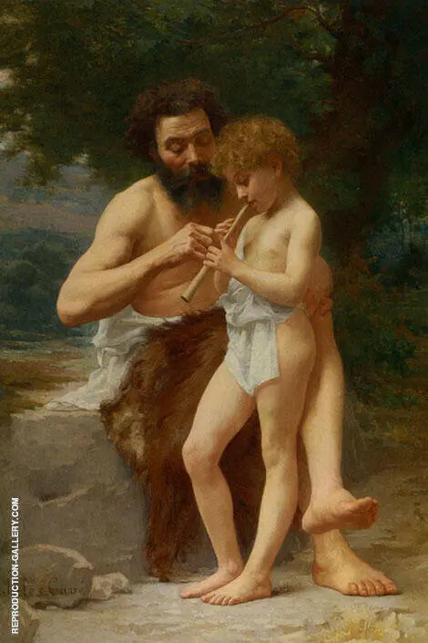 The Flute Lesson By Jules-Cyrille Cave