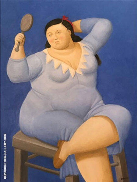 Woman with Mirror by Fernando Botero | Oil Painting Reproduction