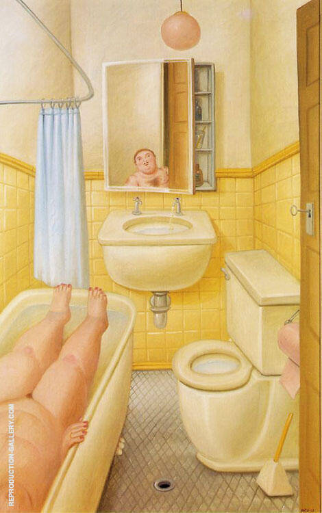 El Bagno by Fernando Botero | Oil Painting Reproduction