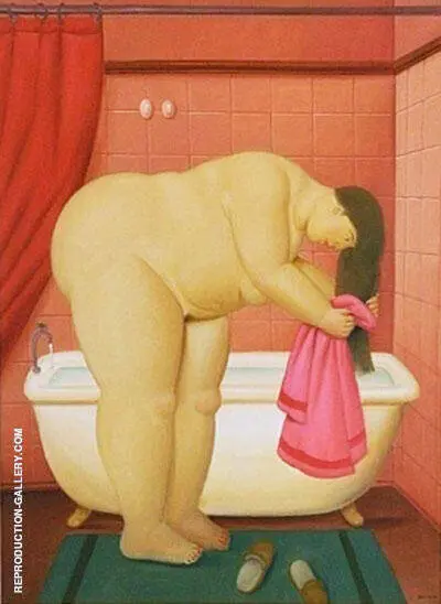 Woman Drying her Hair By Fernando Botero