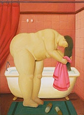 Woman Drying her Hair By Fernando Botero