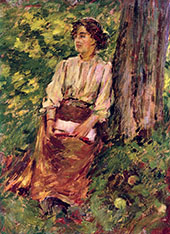A Girl Redaing By Theodore Robinson