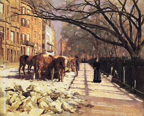 Beacon Street Boston 1884 By Theodore Robinson