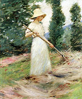 Girl Raking Hay c1890 By Theodore Robinson