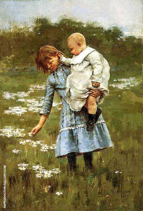 In a Daisy Field 1884 by Theodore Robinson | Oil Painting Reproduction