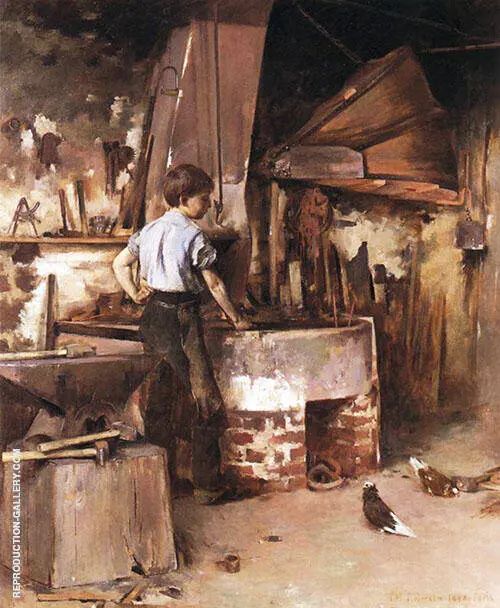 The Apprentice Blacksmith 1886 By Theodore Robinson