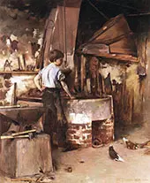 The Apprentice Blacksmith 1886 By Theodore Robinson